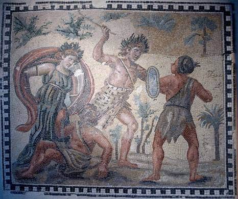 Dionysus fighting indians