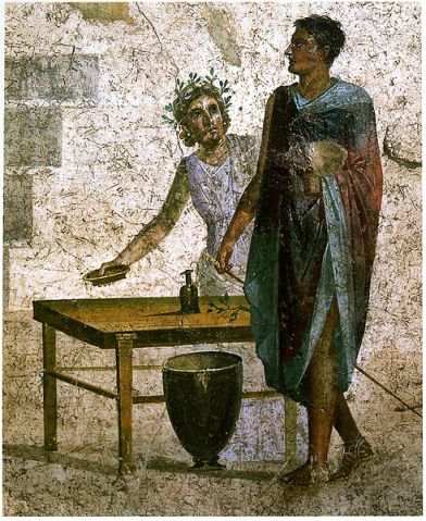 Jason on an antique fresco from Pompeii