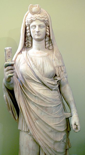 Statue of syncretic Persephone-Isis with a sistrum. Roman period (180-190 CE)