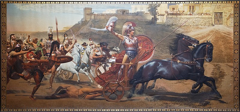 The Triumph of Achilles, fresco by Franz von Matsch in the Achilleion, Greece.