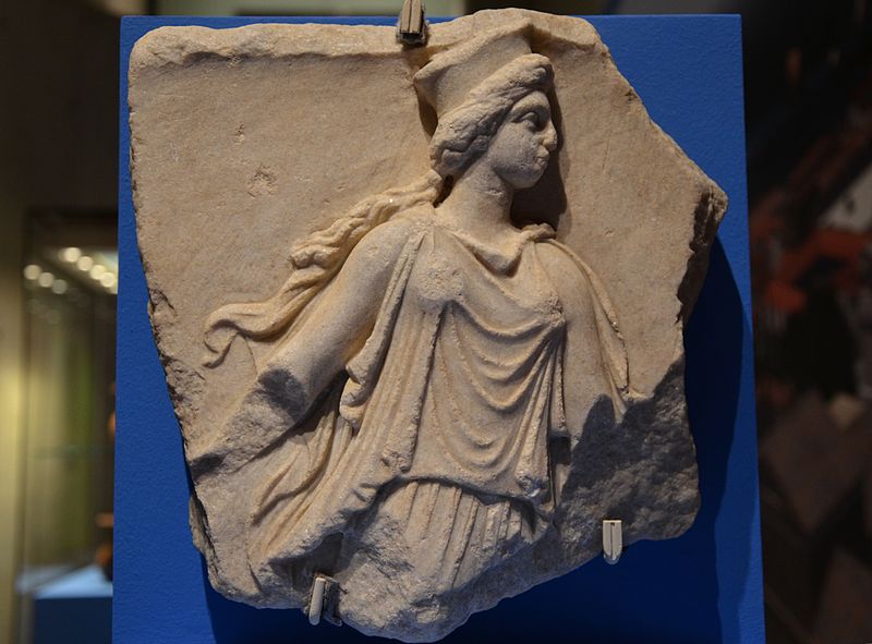 Fragment of a marble relief depicting a Kore, 3rd century BC