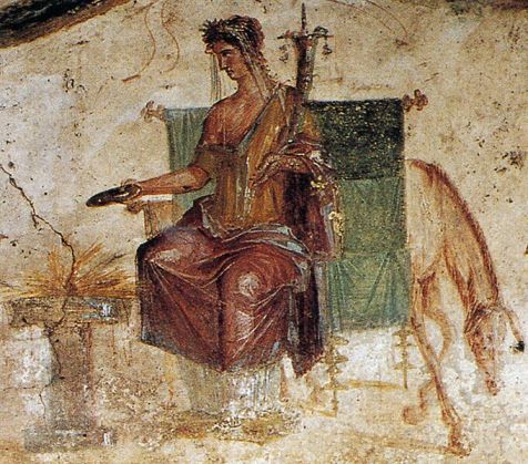 Fresco of Vesta-Hestia from Pompeii