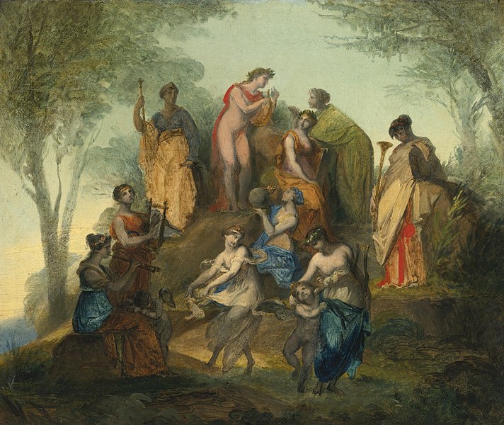 Apollo and the Nine Muses on Mount Parnassus