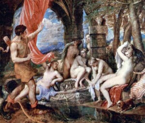 Actaeon discovering a bathing Artemis