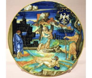 Ceramic plate featuring Apollo