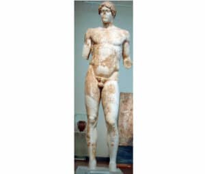Marble Apollo statue from theatre of Dionysos