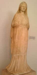 Artemis statue with traditional attire