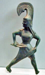 Bronze statuette of Athena in a warrior stance