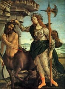 Athena capturing a rebellious centaur