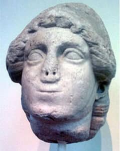 Helmeted head of Athena, ready for battle