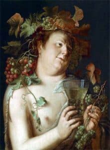 Dionysus, god of wine, in contemplation