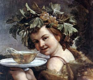 Young Dionysus adorned with grape ornaments