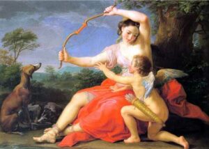 Artemis in the company of Cupid