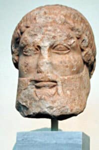 Sculpted head of Dionysus, found near Acropolis