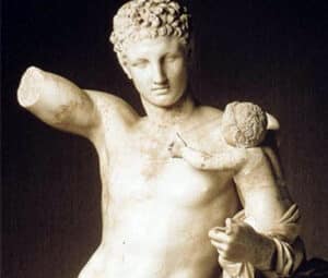 Infant Dionysus cradled by Hermes