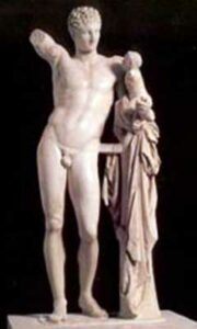 Hermes cradling a young Dionysus