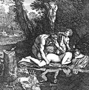 Engraving of Zeus with Antiope