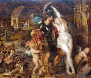 Ares disarmed by Aphrodite