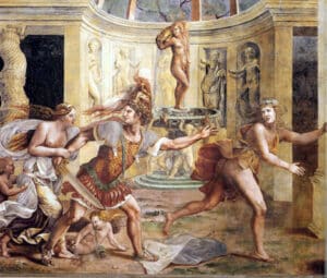 Ares chasing Adonis from Aphrodite's Pavilion