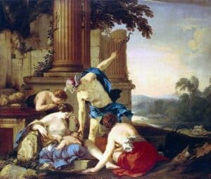 Hermes guiding young Dionysus to Nymphs
