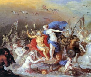 Poseidon and Amphitrite in a celebratory scene