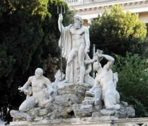 Poseidon statue with Tritons in Piazza del Popolo, Rome