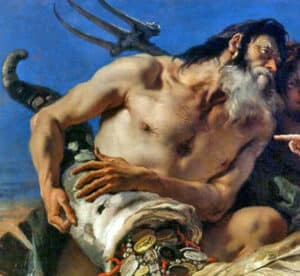 Poseidon presenting gifts to Venus