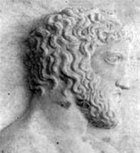 Sculpted head of Poseidon, god of the seas