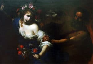 Hades taking Persephone, a scene of abduction