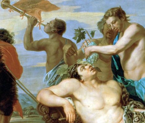 Dionysus being adorned with grapes