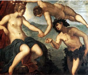 Dionysus with Ariadne and Venus, a divine trio