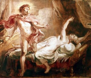 Zeus revealing his divine form to Semele