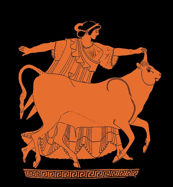 Europa and the Bull - Red-Figure Stamnos, Tarquinia Museum, circa 480 BC