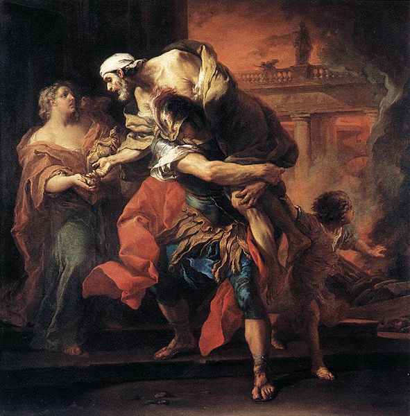 Aeneas Bearing Anchises from Troy, by Carle van Loo, 1729 (Louvre)