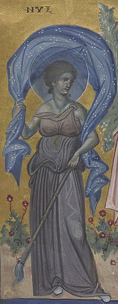 The goddess Nyx in a 10th-century Greek manuscript, the ''Paris Psalter'' in the National Library of France