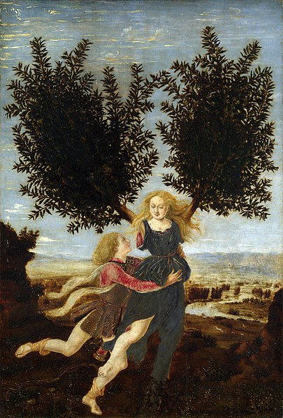 Apollo and Daphne by Pollaiuolo, c. 1470–1480 (National Gallery, London)