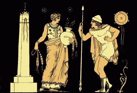 Electra and Orestes, from Alfred Church, Stories from the Greek Tragedians, 1897