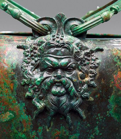 Mask of the god Pan, detail from a bronze stamnoid situla, 340–320 BC, part of the Vassil Bojkov Collection, Sofia, Bulgaria