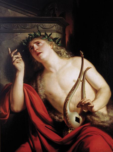 Orpehus with a lyre.