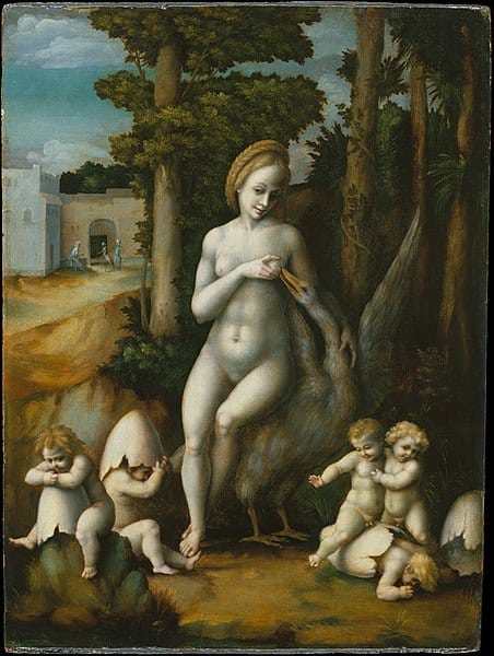 Leda, the Swan & children around