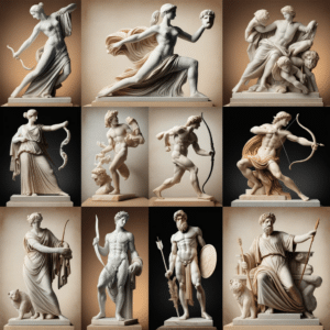 Collage of Greek Heroes from the myths