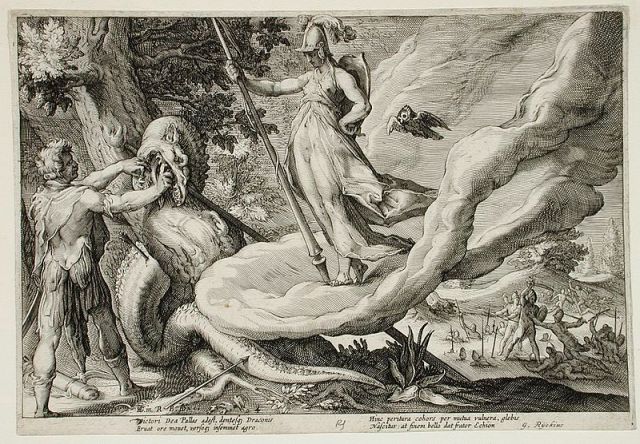 Cadmus Sows the Dragon's Teeth Which Turn into Armed Men, by Hendrik Goltzius, 1615